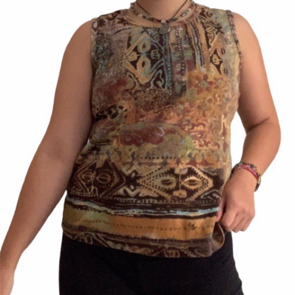 fairycore earthy print tank top